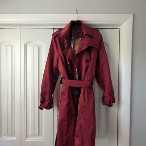 Women's Burgundy Trench Coat